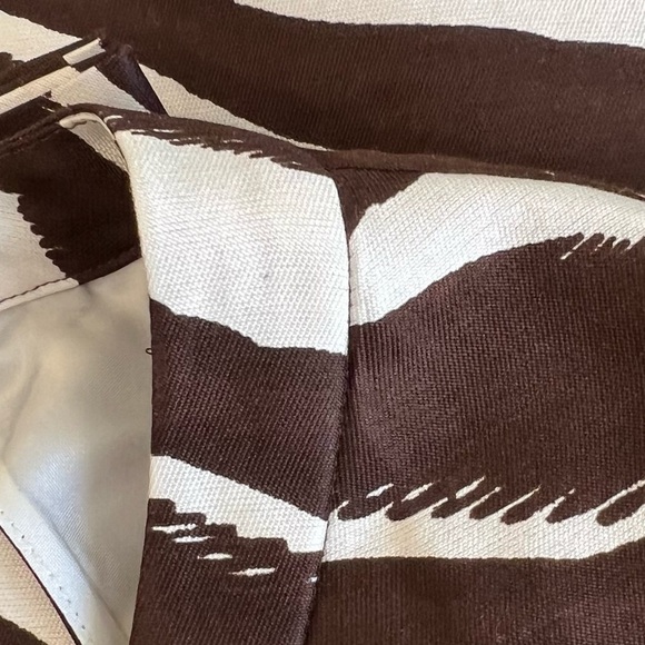 KATE SPADE Dorothy Brown Cream Zebra Print Dress Cutout Back Mini Shift Size 2 - Picture 8 of 13
